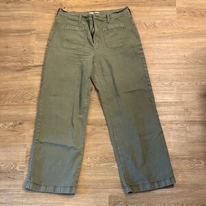 Madewell Emmett Wide-Leg Sage Green Pants